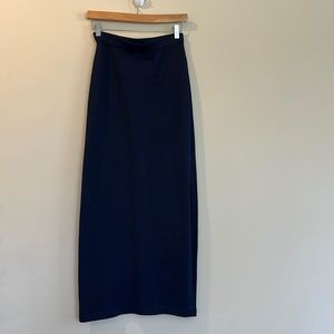 St. John Navy Blue Knit Maxi Skirt